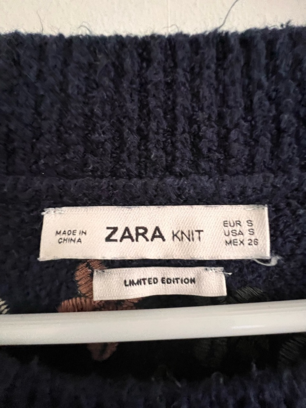 Zara Limited Edition Embroidered Knit Floral Sweater Boho | Size S - Picture 4 of 4